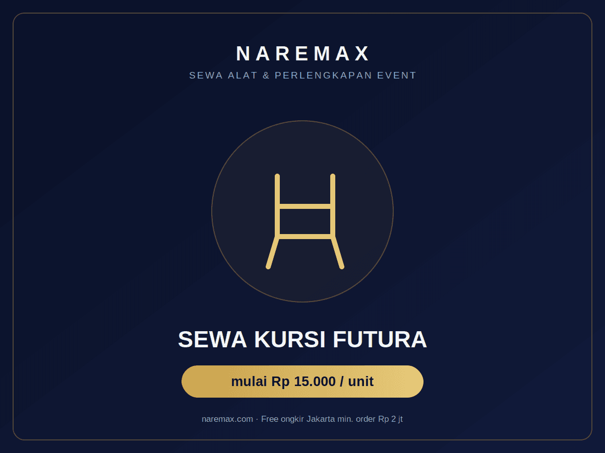 Sewa Kursi Futura polos dan cover strict hitam putih — NAREMAX Jakarta