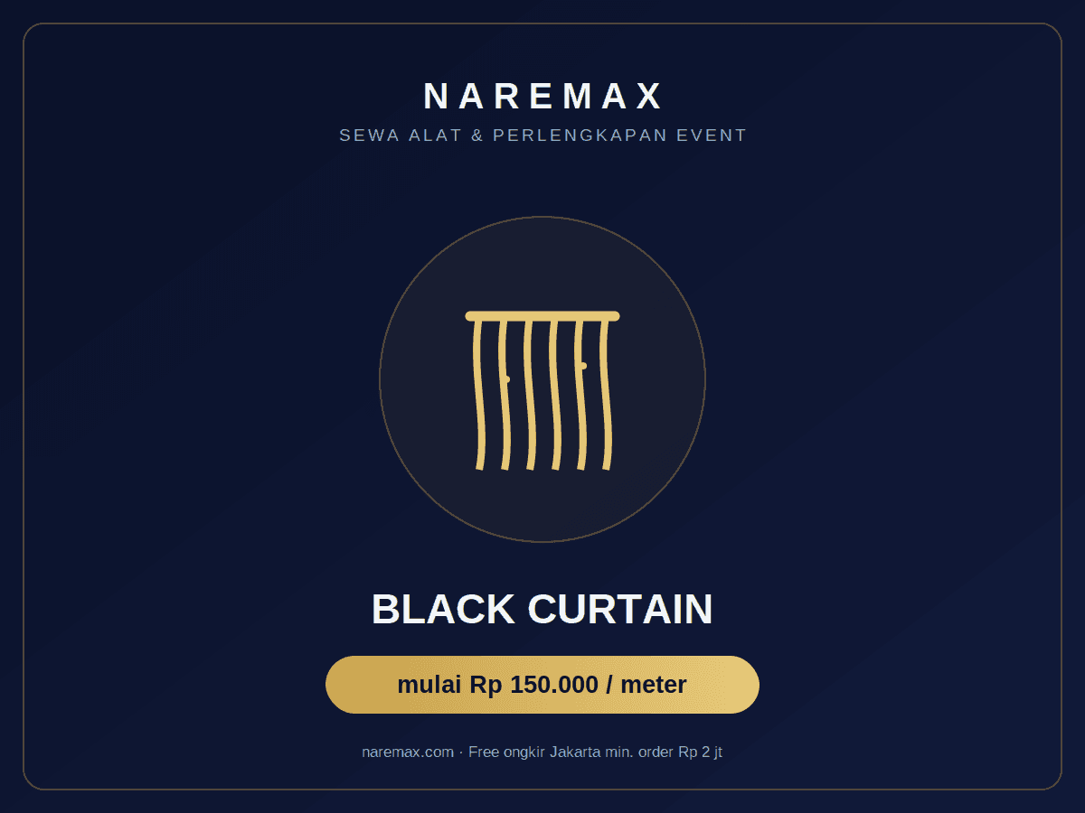 Sewa Black Curtain biasa dan starlight untuk backdrop event — NAREMAX Jakarta
