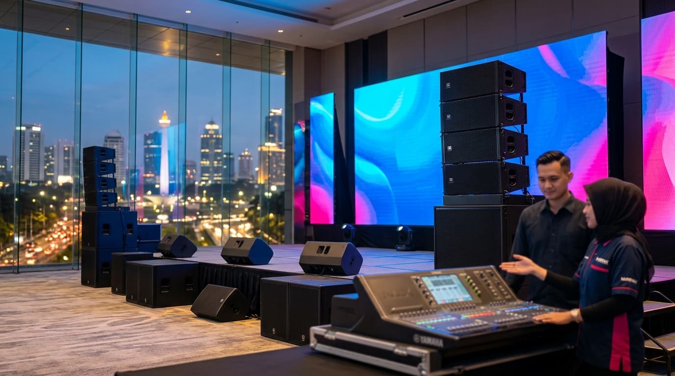 Tarif Sewa Sound System Jakarta 2026: JBL, Yamaha, RCF (1000-80000 Watt)