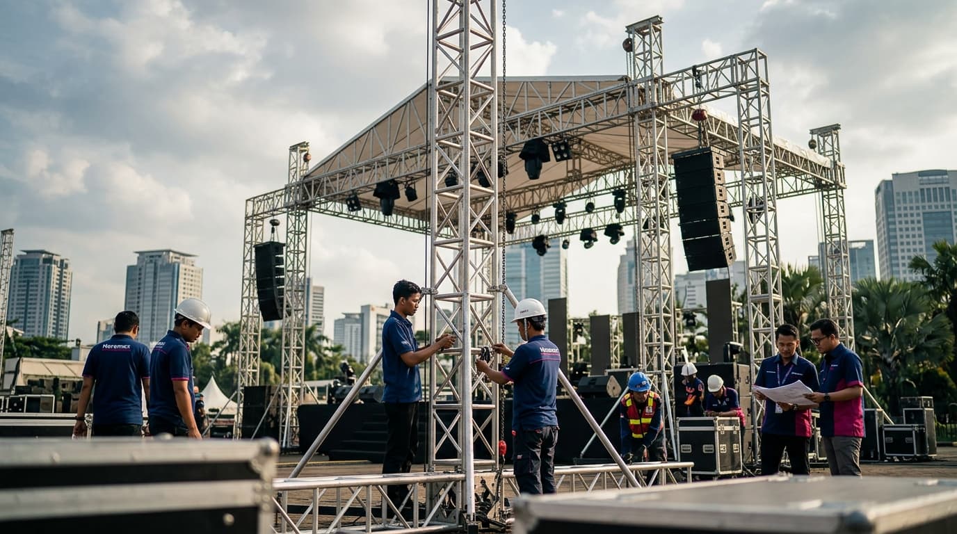 Sewa Panggung Rigging Jakarta: Memastikan Keamanan & Kualitas Event Anda