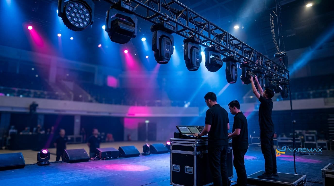 Sewa Lighting Konser Profesional: Par LED, Moving Head, Beam & Setup Efektif