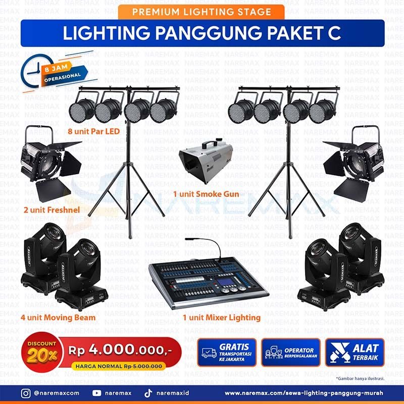 Sewa Lighting Panggung Murah Paket C - Rental Lighting Stage Panggung Murah Di Jakarta Bogor Depok Tangerang Bekasi