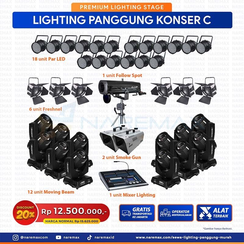 Sewa Lighting Panggung Murah Paket Konser C - Rental Lighting Stage Panggung Murah Di Jakarta Bogor Depok Tangerang Bekasi