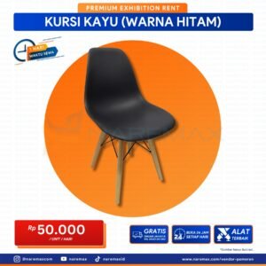 Vendor Sewa Kursi Kayu Pameran Warna Hitam - Vendor Pameran Murah Terbaik di Jakarta - Naremax Rental Multimedia