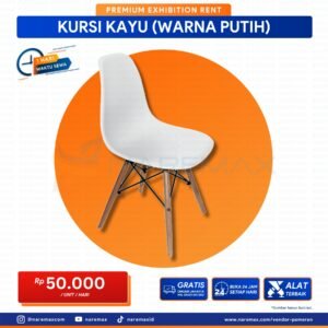 Vendor Sewa Kursi Kayu Pameran Warna Putih - Vendor Pameran Murah Terbaik di Jakarta - Naremax Rental Multimedia