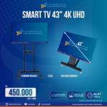 Sewa Smart TV 43 Inch 4K UHD Standing Bracket Matador Prompter - Rental TV Murah di Jakarta Bogor Depok Tangerang Bekasi