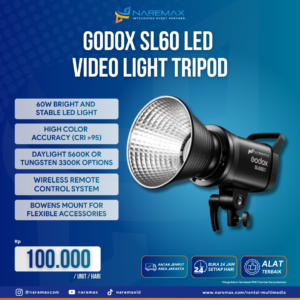 Vendor Sewa Godox SL60 LED Video Continuous Light Tripod Murah Jakarta - Vendor Rental Multimedia Murah Terbaik di Jakarta - Naremax Rental Multimedia