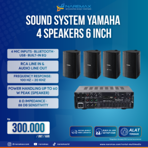 Vendor Sewa Sound System Yamaha 4 Speakers 6 Inch Murah Jakarta - Vendor Rental Multimedia Murah Terbaik di Jakarta - Naremax Rental Multimedia