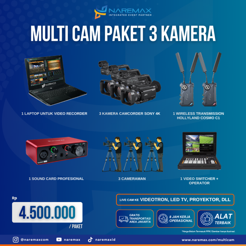 Snack Box 7 Jasa Live Cam Multicam Hybrid Murah Paket 3 Kamera - Vendor Jasa Live Streaming Murah Jakarta Bogor Depok Tangerang Bekasi