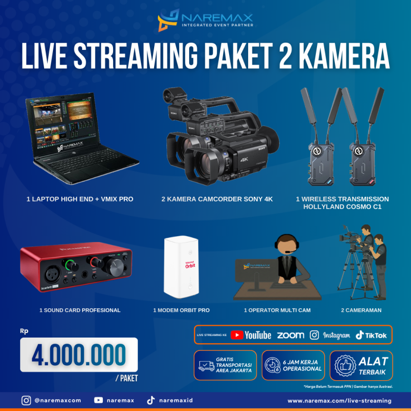 Snack Box 10 Jasa Live Streaming Hybrid Murah Paket 2 Kamera - Vendor Jasa Live Streaming Murah Jakarta Bogor Depok Tangerang Bekasi
