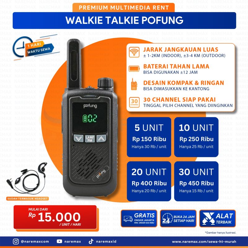 Vendor Sewa Ht Walkie Talkie Pofung - Sewa Ht Jakarta - Vendor Rental Multimedia Murah Terbaik Di Jakarta - Naremax Rental Multimedia